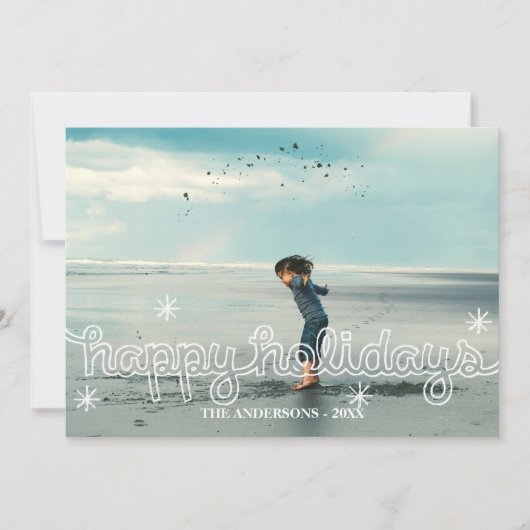 ハッピーお洒落ホリデーズスノーフレークスフォトカード シーズンカード (正面)