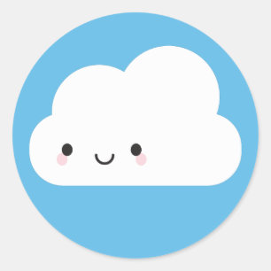 ハッピーかわいいクラウド ラウンドシール