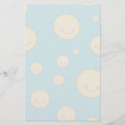 ハッピーかわいいサニーサンズパターン 便箋 (正面)