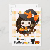 ハッピーかわいいハロウィーン シーズンポストカード (正面/裏面)