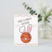 ハッピーかわいいバスケットボールラビットバニーハッピーイースター シーズンカード (スタンド正面)