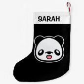 ハッピーかわいいパンダウィズ名前をカスタムする スモールクリスマスストッキング (裏面)