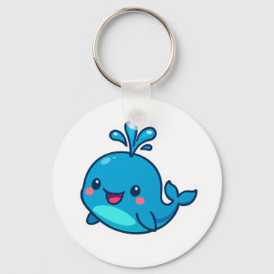 ハッピーかわいいホエールステッカー – かわいい海フレンド キーホルダー