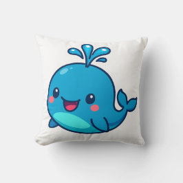ハッピーかわいいホエールステッカー – かわいい海フレンド クッション