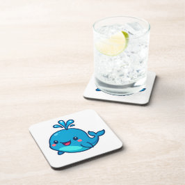 ハッピーかわいいホエールステッカー – かわいい海フレンド コースター