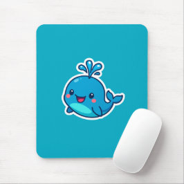 ハッピーかわいいホエールステッカー – かわいい海フレンド マウスパッド