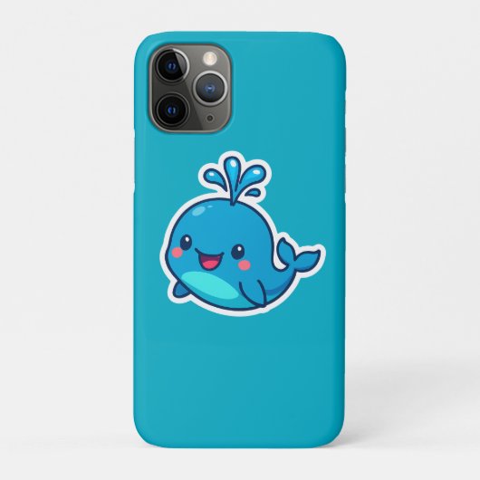 ハッピーかわいいホエールステッカー – かわいい海フレンド Case-Mate iPhoneケース (裏)