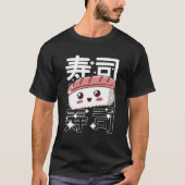 ハッピーかわいい日本の寿司食べ物好きギフト Tシャツ (正面)