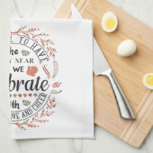 ハッピーかわいらし秋秋感謝 キッチンタオル (四つ折り)