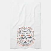 ハッピーかわいらし秋秋感謝 キッチンタオル (縦)