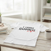 ハッピーさを選ぼう ポジティブな名言 ミニマル グラフィック Tシャツ