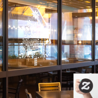 ハッピーすてきチーメリークリスマスツリーウィンドウCLI ウィンドウサイン