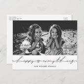 ハッピーすべてモダン手書き休日の写真 ポストカード (正面/裏面)