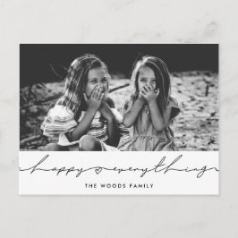 ハッピーすべてモダン手書き休日の写真 ポストカード