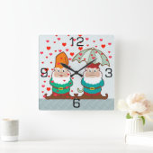 ハッピーと不機嫌な格言 スクエア壁時計 (ホーム)