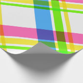 ハッピーと明るい格子状のラッピング紙 ラッピングペーパー (角)