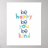 ハッピーなあなたらしく優しく タイポグラフィウォール ポスター (正面)