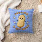 ハッピーなかわいいピーナッツのキャラクター - ナッツな気分 クッション (ブランケット)