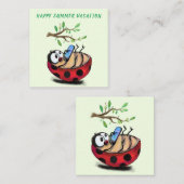 ハッピーなてんとう虫のサマーカード ノートカード (正面/裏面)