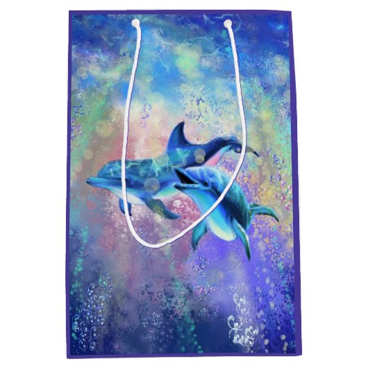 ハッピーなイルカのカップル ギフトバッグ (正面)