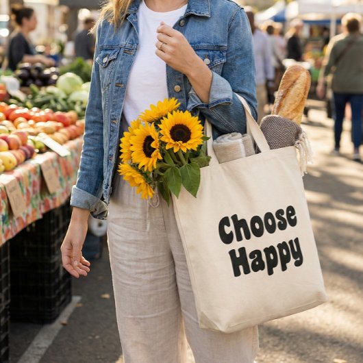 ハッピーなインスピレーションを感じるレトロなブラックテキストを選んで トートバッグ