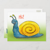 ハッピーなカタツムリ | こんにちは ポストカード (正面/裏面)