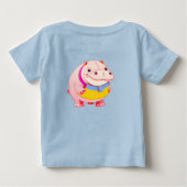 ハッピーなカバのキャラクター ベビーTシャツ (裏面)