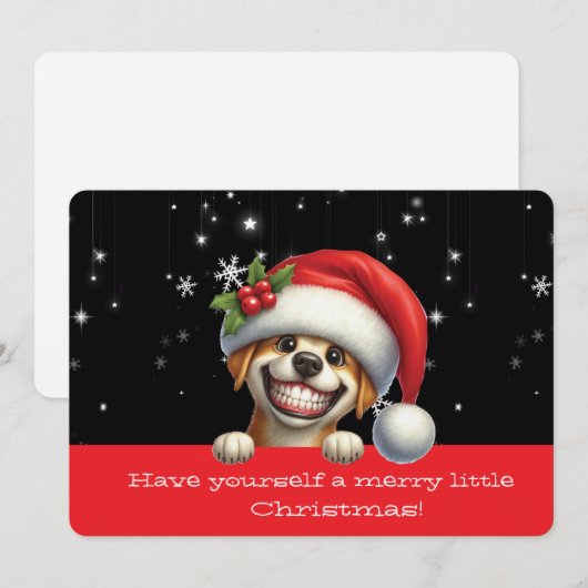 ハッピーなクリスマスを おすわり犬と (正面/裏面)