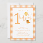 ハッピーなチキンのファーストバースデーパーティー 招待状 (正面)