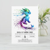 ハッピーなドラゴンとデジタルガールの誕生日 招待状 (スタンド正面)