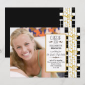 ハッピーなニュース♪ 写真付き卒業おめでとうご報告 案内状 (正面/裏面)