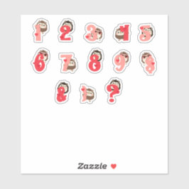 ハッピーなハグのナンバーシール | かわいいヘビのアルファベット シール