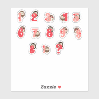 ハッピーなハグのナンバーシール | かわいいヘビのアルファベット シール