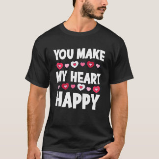 ハッピーなバレンタインのハートをあなたに 男女兼用デザイン Tシャツ