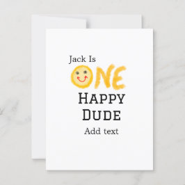 ハッピーなヤツの初めての誕生日おめでとう!黄色のスマイリー ポストカード