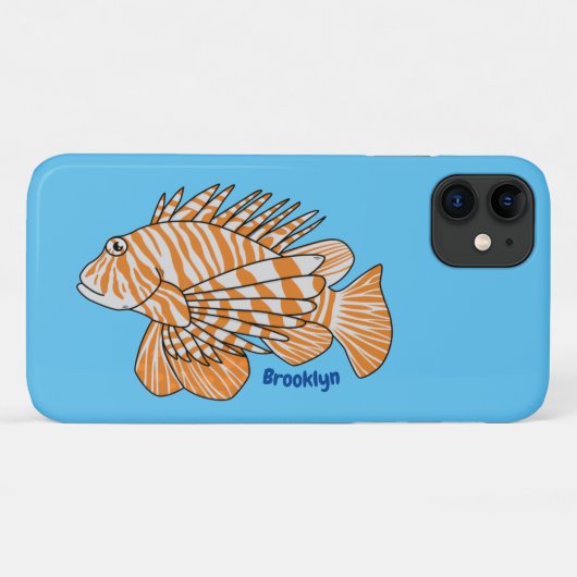 ハッピーなライオンフィッシュのイラスト Case-Mate iPhoneケース (裏面(横))