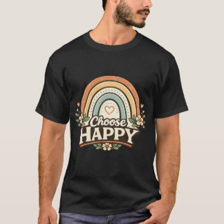 ハッピーなレトロ・ボホ・レインボーを選ぼう Tシャツ