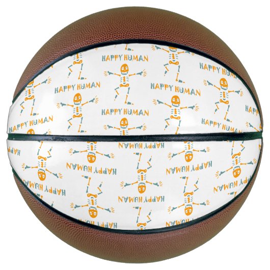 ハッピーな人間の骨格セラミックタイル バスケットボール (正面)
