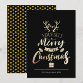 ハッピーな小さなクリスマスを Gold Black  (正面/裏面)