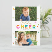 ハッピーな気分をカラフルに！おしゃれなホリデー写真カード シーズンカード (スタンド正面)