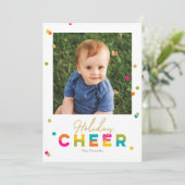 ハッピーな気分をカラフルに!おしゃれなホリデー写真カード シーズンカード (スタンド正面)