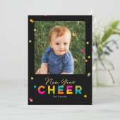 ハッピーな気持ちをカラフルに新年を祝う写真カード シーズンカード (スタンド正面)