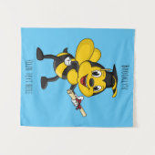 ハッピーな漫画の蜂の卒業 タペストリー (正面(横))
