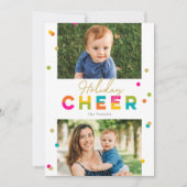 ハッピーな色鮮やかな明るいホリデー写真カード シーズンカード (正面)