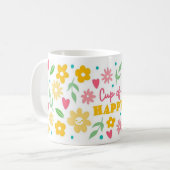 ハッピーな花柄のコーヒーマグカップ コーヒーマグカップ (正面左)