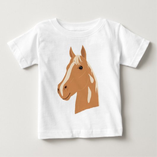 ハッピーな馬の赤いフライト ベビーTシャツ (正面)
