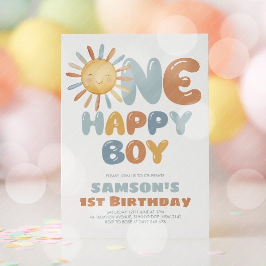 ハッピーな1歳の誕生日おめでとう! 招待状