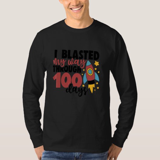 ハッピーな100日間の学校生活を爆走して乗り切ったよ Tシャツ (正面)