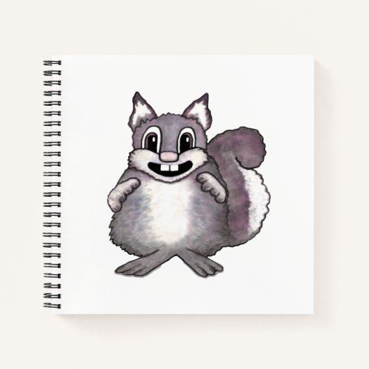 ハッピーな squirrel の漫画イラスト ノートブック (正面)