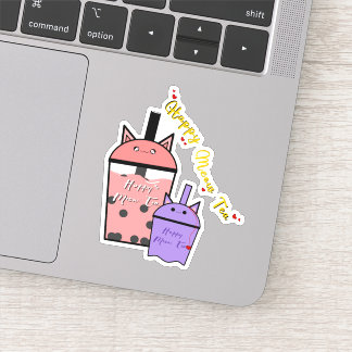 ハッピーにゃんティーヴィニールステッカー シール